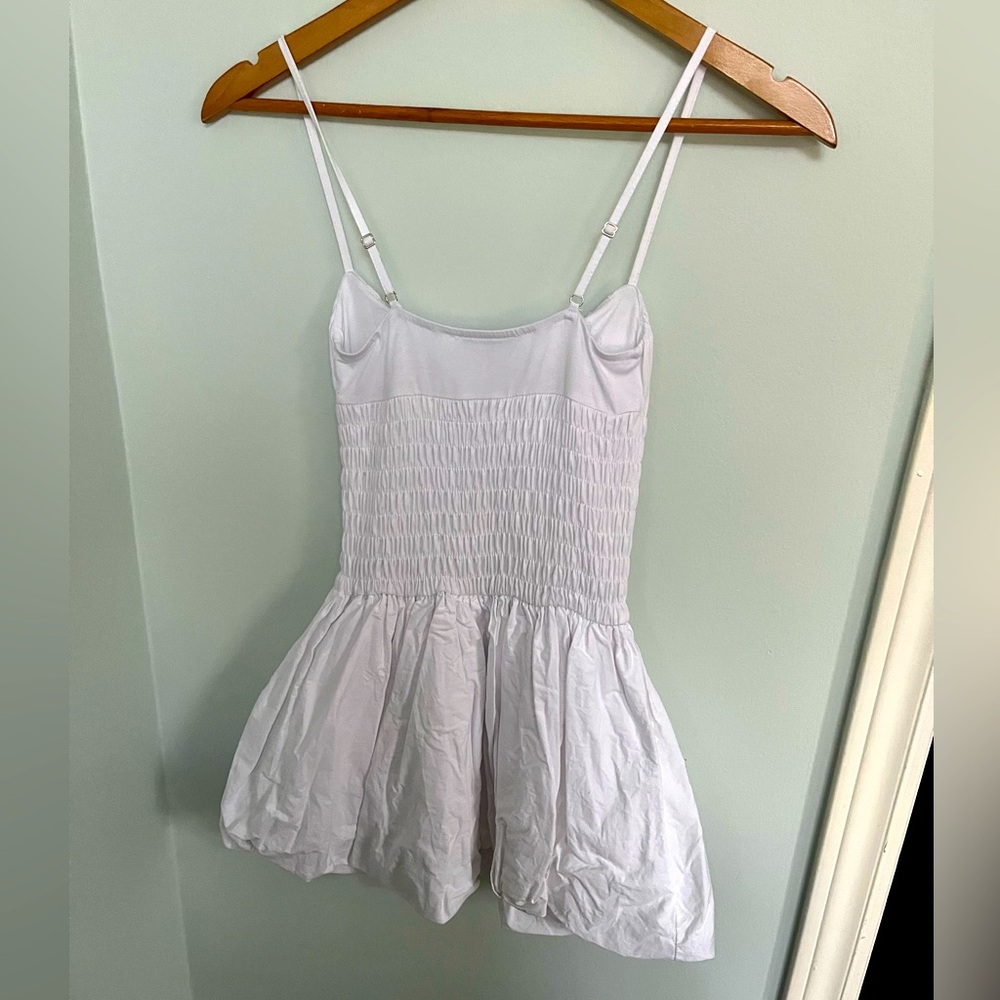 Like new!! Zara - SMOCKED DRESS WITH BALLOON SKIRT us s. EUC - Picture 4 of 11